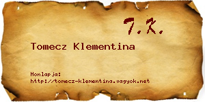 Tomecz Klementina névjegykártya
